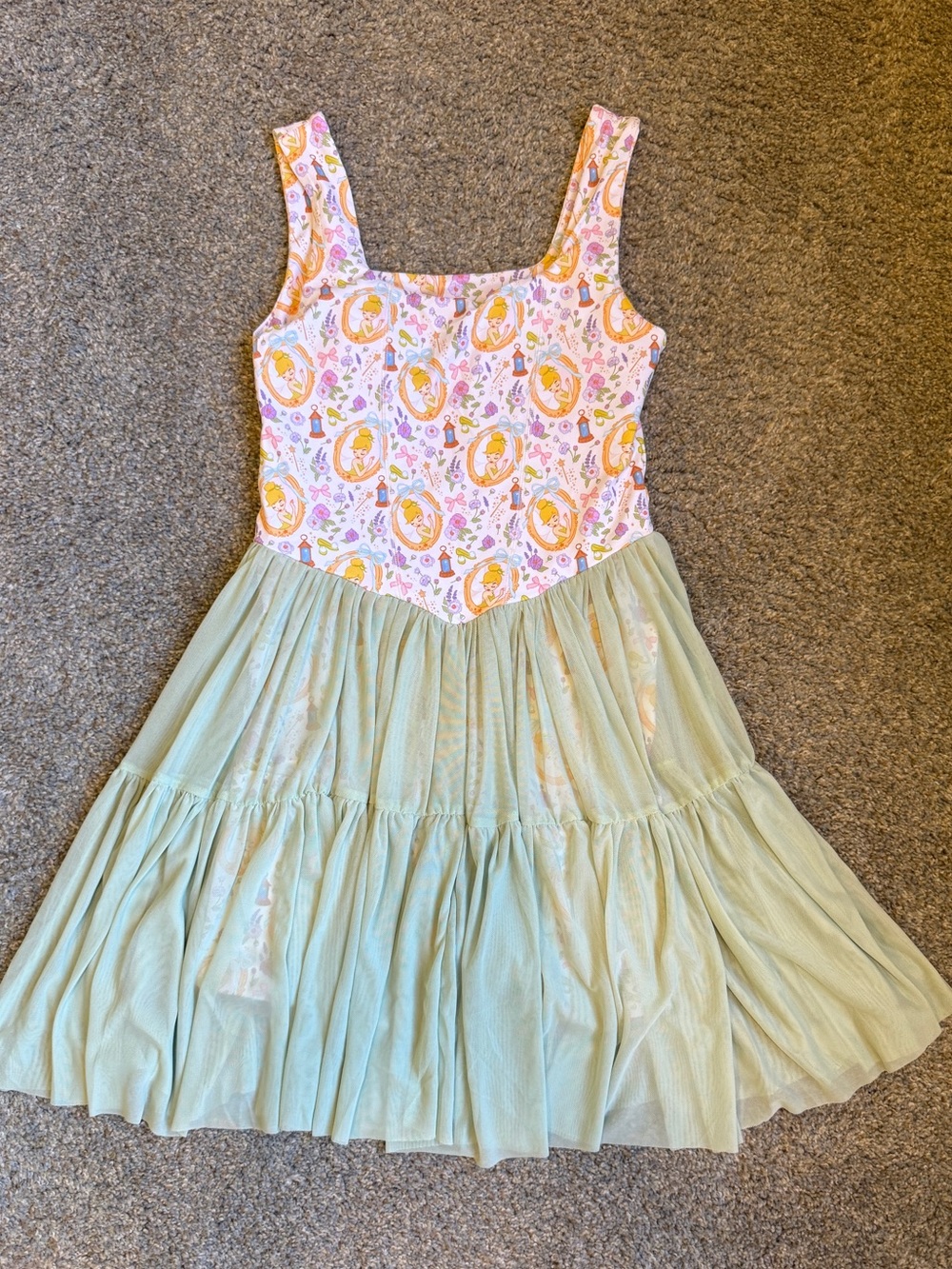 Disney tinker bell adult twirl mesh tulle dress size s-m